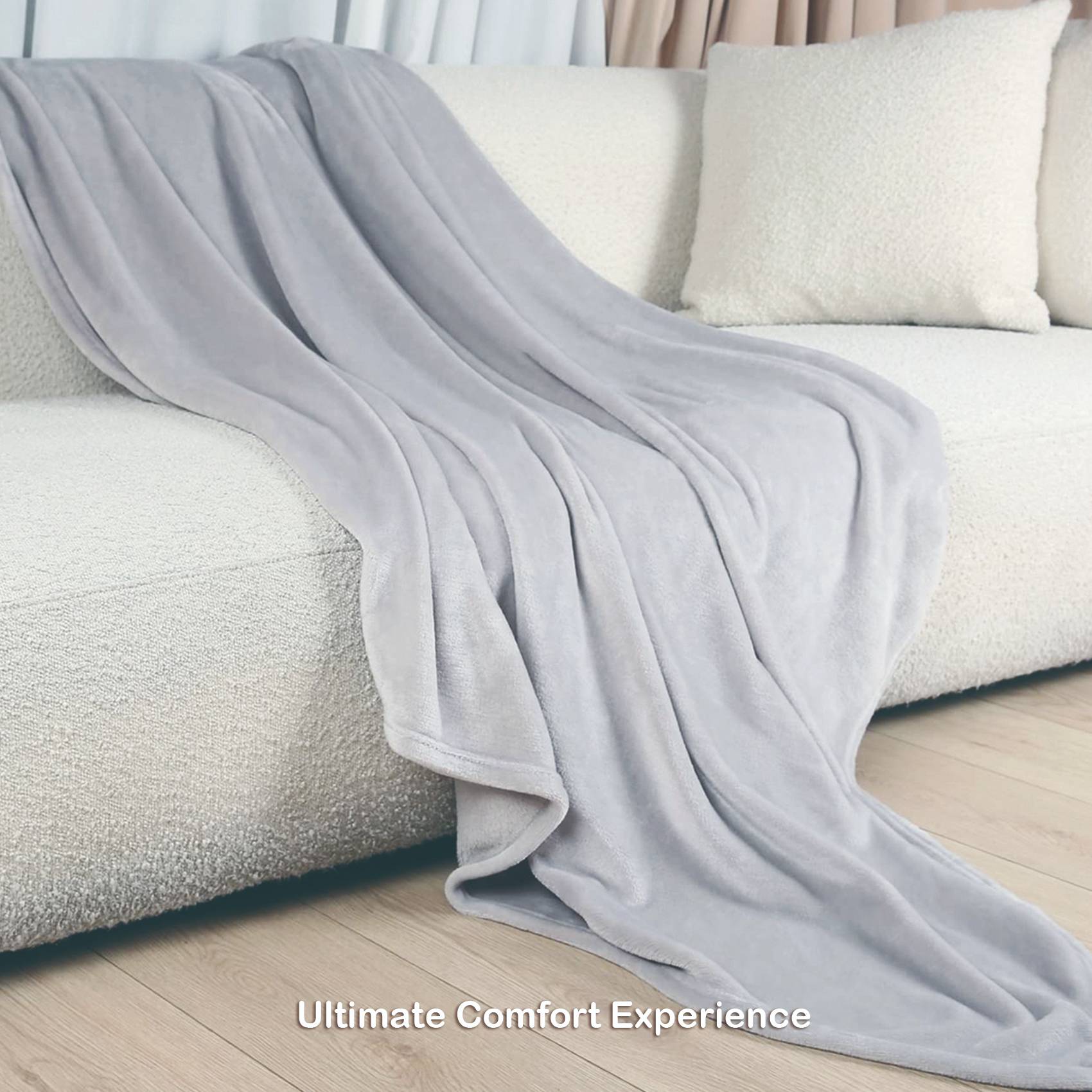 The High fleece quality blankets are not prone to fiber shedding, not easily pilling, not fading color

As is well known,Flannel fleece blankets more warm and beautiful,our luxurious fleece blanket adopts a thickened 330gsm double-sided design, with fine and soft fibers, good insulation, smooth surface, and can bring you the ultimate skin friendly feeling and gentle feeling on any side and position.

Whether it is a cold night or any season of the year, it can provide you with a comfortable, fluffy and soft experience.
It is a multifunctional blanket suitable for use on sofas, beds, lounge chairs, or outdoors Exquisite craftsmanship and light gray blanket design give people a minimalist, modern, atmospheric, luxurious visual experience, and are easy to match with furniture, making it a versatile color
Such a soft flannel fleece blanket is really great as a gift for friends, family, Christmas, and New Year