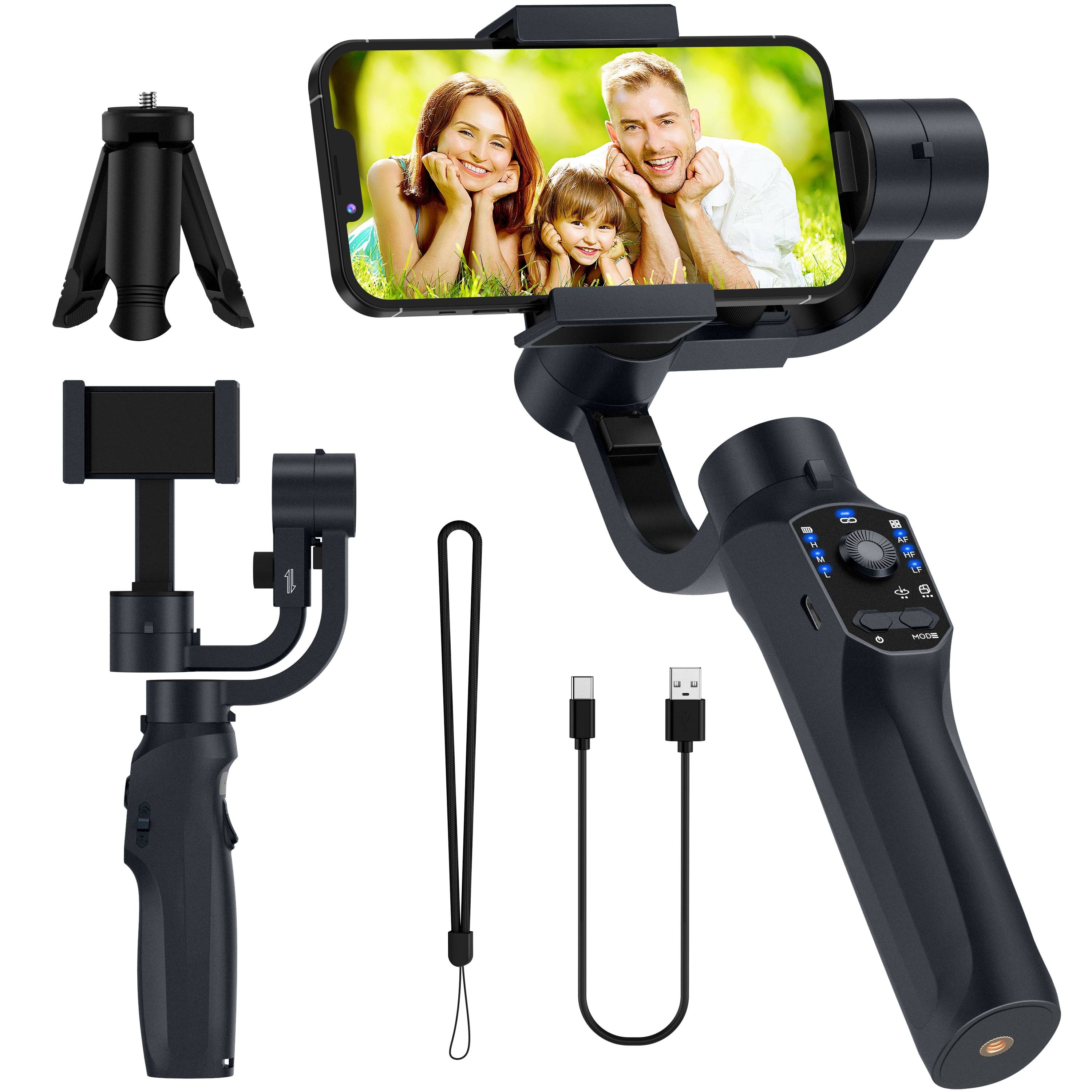 Capture smooth, professional-grade footage with the delpattern Smartphone Gimbal Stabilizer. This 3-axis gimbal features advanced AI-powered tracking to keep your subjects in frame and in focus, even during fast-paced action. Compact and foldable, the lightweight stabilizer weighs just 0.98 lbs and fits easily in your bag, making it perfect for hikes, travels, and spontaneous photo opportunities. Intuitive controls, including a side wheel for focus and zoom adjustments, allow you to create cinematic effects with ease. Backed by a 30-day money-back and 60-day free replacement guarantee, this versatile gimbal comes with a tripod, USB-C charging cable, and user manual, providing everything you need for stable, high-quality video recording on the go.

Parameter
Product size: 289x108x70mm (folded size)
Color: Black
Net weight: 460g
USB type: TYPE-C
Battery： 4000mAh
Operating time: 12h
Power consumption: 5.0W
Rated voltage: 5.0V
Tracking mode：Face Recognition, Object Tracking
Selfie stick mode: Support
Zoom function: Support
Gesture control function: Support
Fill light: white + yellow light 9-speed adjustment
Main material: ABS-PC
Support cell phone width size: 60-86mm

Suitable for selfies, live streaming, Outdoor Sports Live Streaming, indoor live streaming.