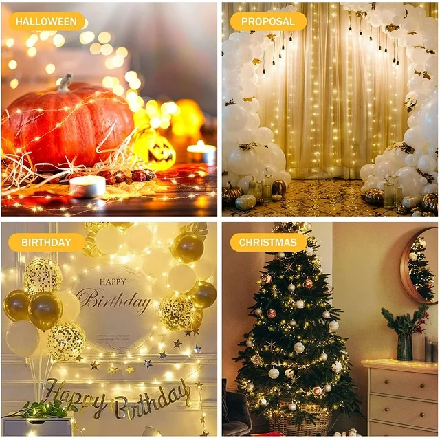 🎁🎁 Create a magical ambiance with our 7fts LED fairy string light, this Juyafio christmas lights emits a warm, non-dazzling glow that'll transport you to a fairy tale world. The copper wire is extremely flexible, allowing you to shape it around anything you want, like plants, bottles, trees, and furniture. Juyafio waterproof String Lights can be used indoors and outdoors, without worrying about damage or short circuits caused by dampness. Perfect for festivals, parties, weddings, or any occasion you can think of. Let our LED fairy lights transform your space into a magical wonderland!

🎁【 12 Pack Battery Operated LED Fairy Lights 】the 7 feet micro fairy light with 20 upgraded energy-efficient LEDs is perfect for both everyday decorations as well as holiday decor.

🎁【 Safe to Touch and IP65 Waterproof 】The copper wire starry moon lights are low power and insulate heat, remaining safe to the touch. Also, they are IP65 waterproof and can be taken outdoors as well. (The battery box is NOT waterproof, please keep it away from water)

🎁【 Long-Lasting Battery Life and Easy to use 】 Crafted with high-quality strong copper wire and nergy-efficient LED bulbs lasting up to 20 years. The batteries allow the lights to stay on for more than 72 hours, and can be quickly turned on or off with a simple button.