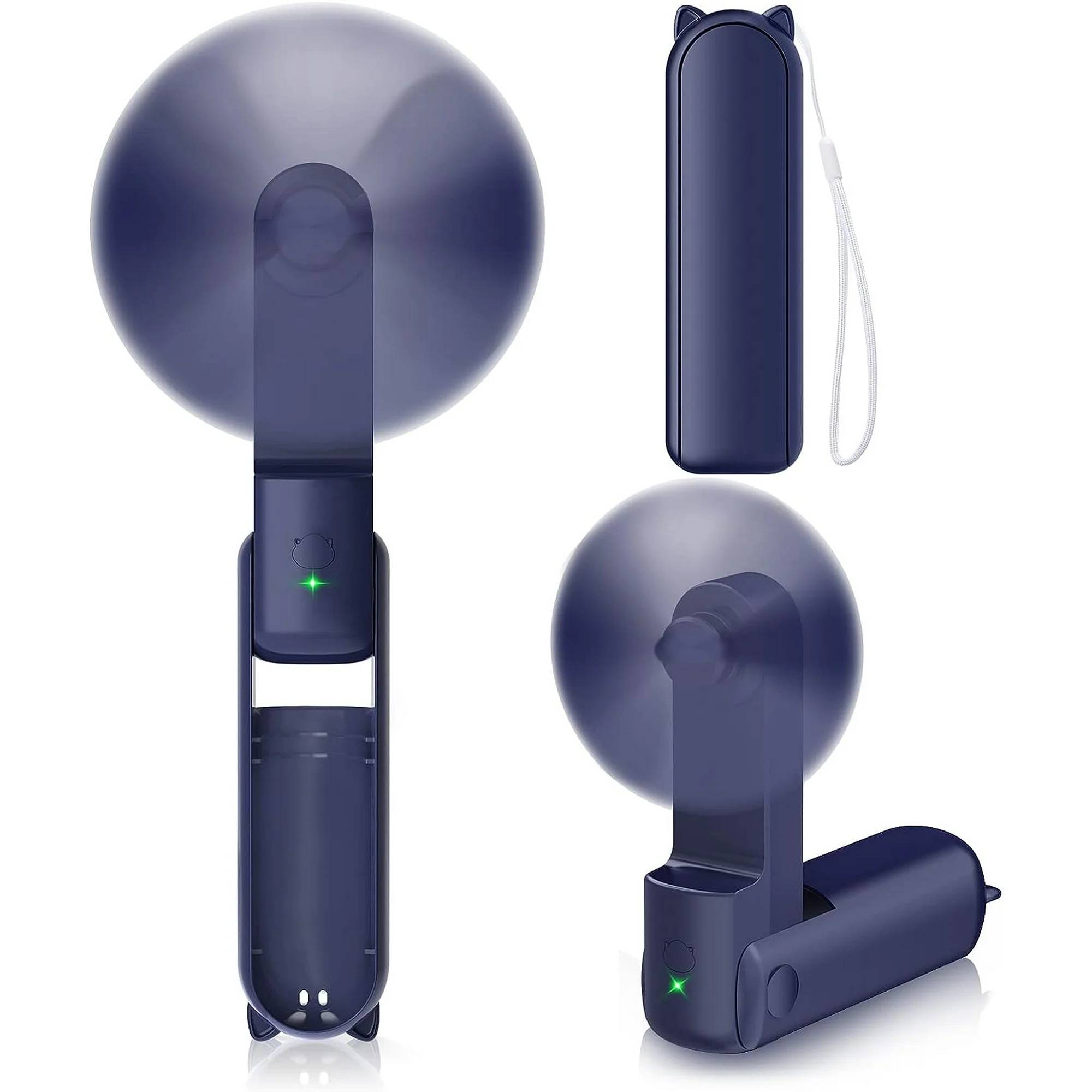 ??Small In Size, Big On Function? Combined with Fan + Flashlight + Backup Power Bank function, pocket fan would be an everyday-carry-essential fan to cool you off in a hot day and is multifunctional to satisfy your diverse needs.



??14-21 Hours Cooling Time?Up to 21 hours cooling time in one full charge. Super-long battery life allows you to enjoy it while traveling, commuting, working, and any other outdoor activities. This mini handheld fan is USB rechargeable through a regular USB socket, laptop, power bank, or car charger.



??3-Stage Transformable Fan?Able to be completely folded to hide the blades, makes it small and compact enough to slip into nearly any pocket. It's a handheld fan when 180�folded and a desktop fan when 270�folded.



??USB Rechargeable? It is USB rechargeable through a regular USB socket, laptop, power bank, or car charger.



What's In The Package?

1 x Handheld Fan

1 x User Manual

1 x Type-C Cable