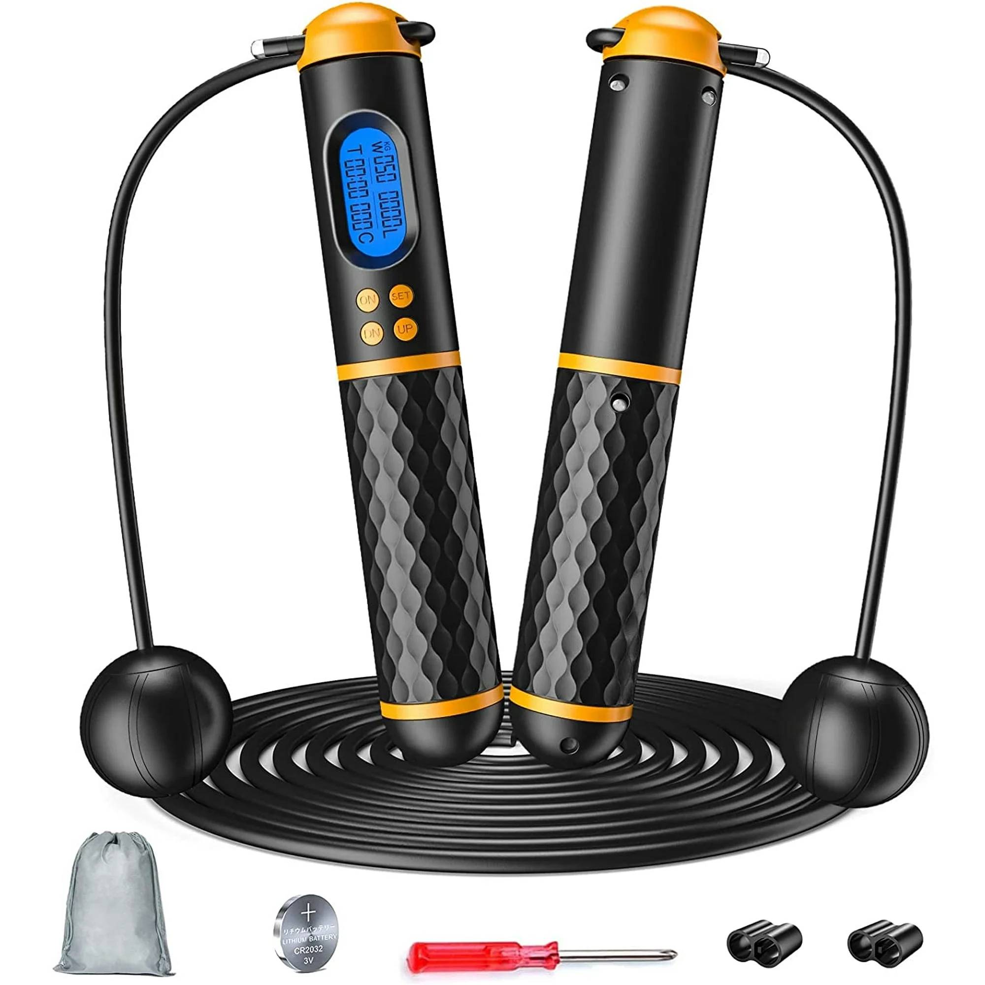 ✅✅Juyafio Smart Jump Rope for Men Women Kids, Fitness Skipping Rope with Count Time Calorie Analysis and HD LCD Display, Adjustable Jump Ropes for Home Gym, with the Juyafio Smart Jump Rope, you can get a more efficient, cost-effective, fun, and comfortable cardio workout. Whether your goal is to get lean, strong, or healthy, jumping rope exercise will help you lose weight, improve cardiovascular fitness and blood pressure, improve endurance and sports performance, and relieve post-workout anxiety. It is also an excellent choice for school supplies for teenagers, a gift for men and women, and a sport for beginners and boxers.