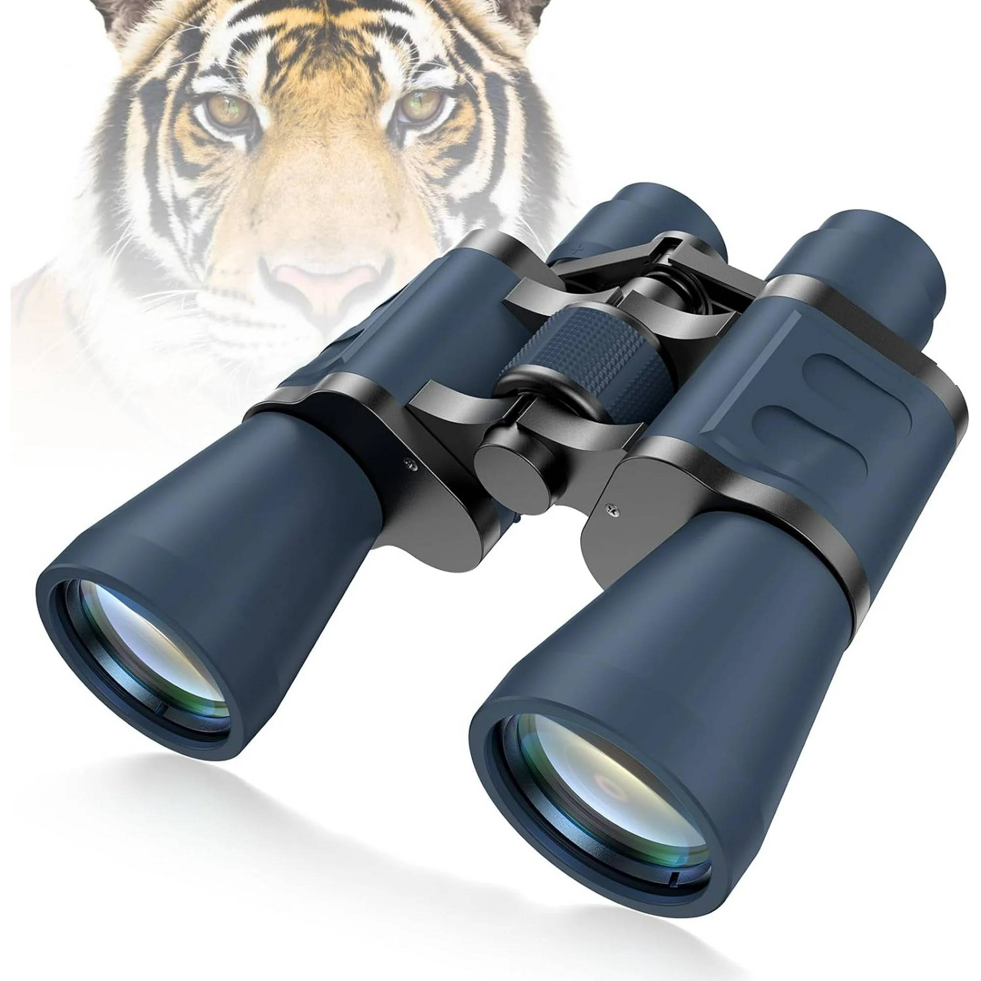 aims to provide professional optical equipment for every explorer! Once you pick up a pair of binoculars for the first time and set out on the road to distance, you'll never stop. Our waterproof binoculars are designed with 12x high power magnification and a 50mm wide angle lens, providing a large field of view of 305ft/1000yds when in use. These binoculars feature night vision capability, large BAK4 prism, fully multi-coated objective lens and eyepiece, enabling adventurers to observe targets clearly even in low-light environments such as cloudy or dusk settings.This birding binocular is compact, non-slip, fog-proof and waterproof, making it especially suitable for outdoor activities such as birding, hunting, traveling, stargazing and camping.Whether it's for an upcoming Christmas, birthday or Father's Day, it's the ideal choice for anyone looking to select a gift.

Specifications:
Brand：Juyafio
Item: Binocular
Material：Metal body with rubber coating & all-optical glass
Magnification: 12X
Objective lens diameter: 50mm
Eyepiece diameter: 22mm
Prism glass: BAK4
Focus System：Center
Center field of view：390ft / 1000 yds
Exit Pupil Diameter：7mm (Also works well in dim light)
Exit pupil distance: 16.7mm
Coating: FMC
Item Dimensions: 8.15 x 7.87 x 3.11 inches, 1.9 pounds(2-3mm difference measured by hand).