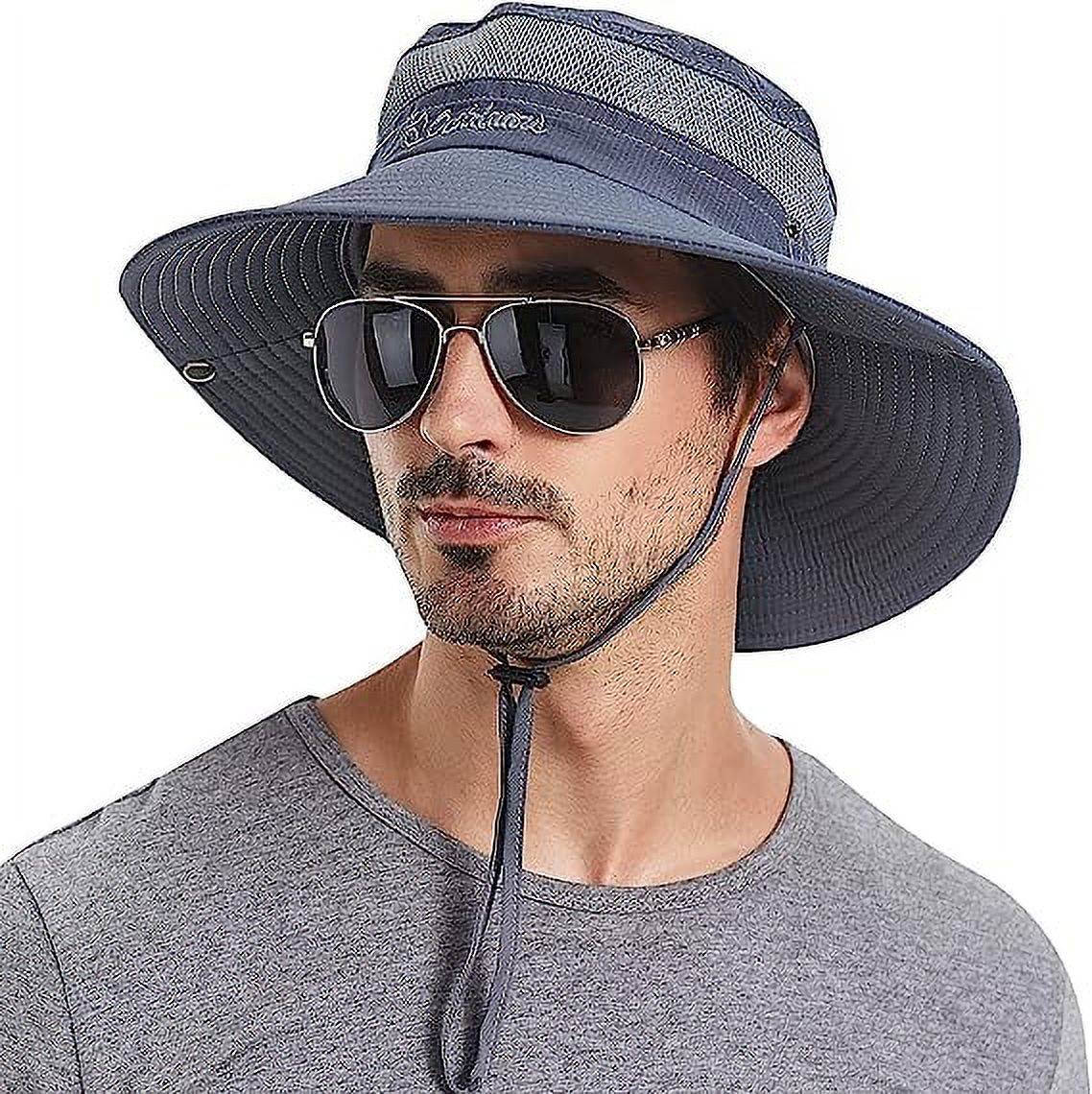 Plarmod Unisex Western Cowboy Hats Wide Brim Mesh Bucket Hats with UV Protection Drawstring Outdoor Fisherman Headgear, Summer Sun Hat.<br /><br />

Product Highlights:<br /><br />

1. Size: Hat Height 3.74 inch, Brim Length 3.35-3.74 inch, Chin Drawstring Length 12.99 inch, so it is large enough to shade forehead to keeps your face and neck safe from harmful rays, and water repellent polyester material could prevent rainwater from seeping into your head.<br /><br />

2. Excellent sun protection effect, with UPF50+ sun protection effect and effectively reduce ultraviolet rays, the hat brim design can resist sunlight.<br /><br />

3. The cap contains an evaporative cooling lining, the evaporative cooling lining retains cold water, and then slowly evaporates to keep you cool all the time.<br /><br />

4. Foldable design, easy to carry, the drawstring at the chin can fix the hat on the head, very practical.<br /><br />

5. The inner moisture wicking sports belt, with mesh ventilation holes on both sides, is very breathable, making you comfortable to wear.<br /><br />

Specifications:<br /><br />

Material: 100% Polyester<br /><br />

Pattern Type: Solid<br /><br />

Style: Outdoor Hats<br /><br />

Inner Circumference: 21.2in - 23.2in<br /><br />

Hat Height: 3.7 in<br /><br />

Hat Width: 3.7 in<br /><br />

Closure Type: Drawstring<br /><br />

Size: One Size<br /><br />

Color: Army Green, Beige, Dark Grey, Light Grey<br /><br />


Package Contents:<br />

1 x Unisex Fisherman Hat<br /><br />

Promise:<br />
If the product has any quality problems, please feel free to contact us, we will help you solve the problem as quickly as possible.<br />