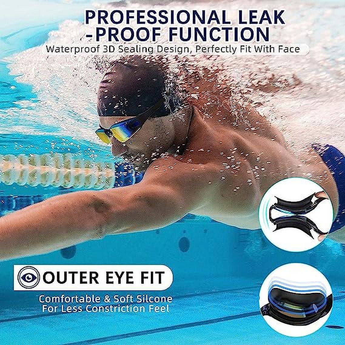 2 Pack Swim Goggles, Goggle with Nose Cover, Tinted, Anti-Fog Lenses with UV Protection, No Leak Water Swimming Goggles for Adult Youth.<br />
.  Gender: Adult; Unisex; Youth; Above age of 8<br /><br />
Key Features: <br />
.  Youth goggles provides a sleek, snug, low profile inner eye fit.<br />
.  Anti-Fog coating helps prevents the condensation of water.<br />
.  Flexible silicone frame and gasket can ensure no leak water.<br />
.  UV protected lenses block the sun's harmful UVA and UVB rays.<br />
.  Mirrored lens helps reduce glare.<br />
.  Updated styling with ultra low profile design and 25% more peripheral vision.<br /><br />

??‍♂️??‍♂️ Specifications<br />
Brand: Times Liz<br />
Color: Light Clear & Yellow Blue<br />
Frame Material: Silicone<br />
Lens Material: PC<br />
Size: Large<br />
Weight: 14.07 Ounces<br /><br />

??‍♂️??‍♂️ Packing list: <br />
2x Swim goggles<br />
2x Nose Clips<br />
2x Portable case<br />
2x Elastic Swimming Caps<br /><br />

Notes: <br />
.  Please take off the protective film on the surface of the goggles before use. <br /><br />