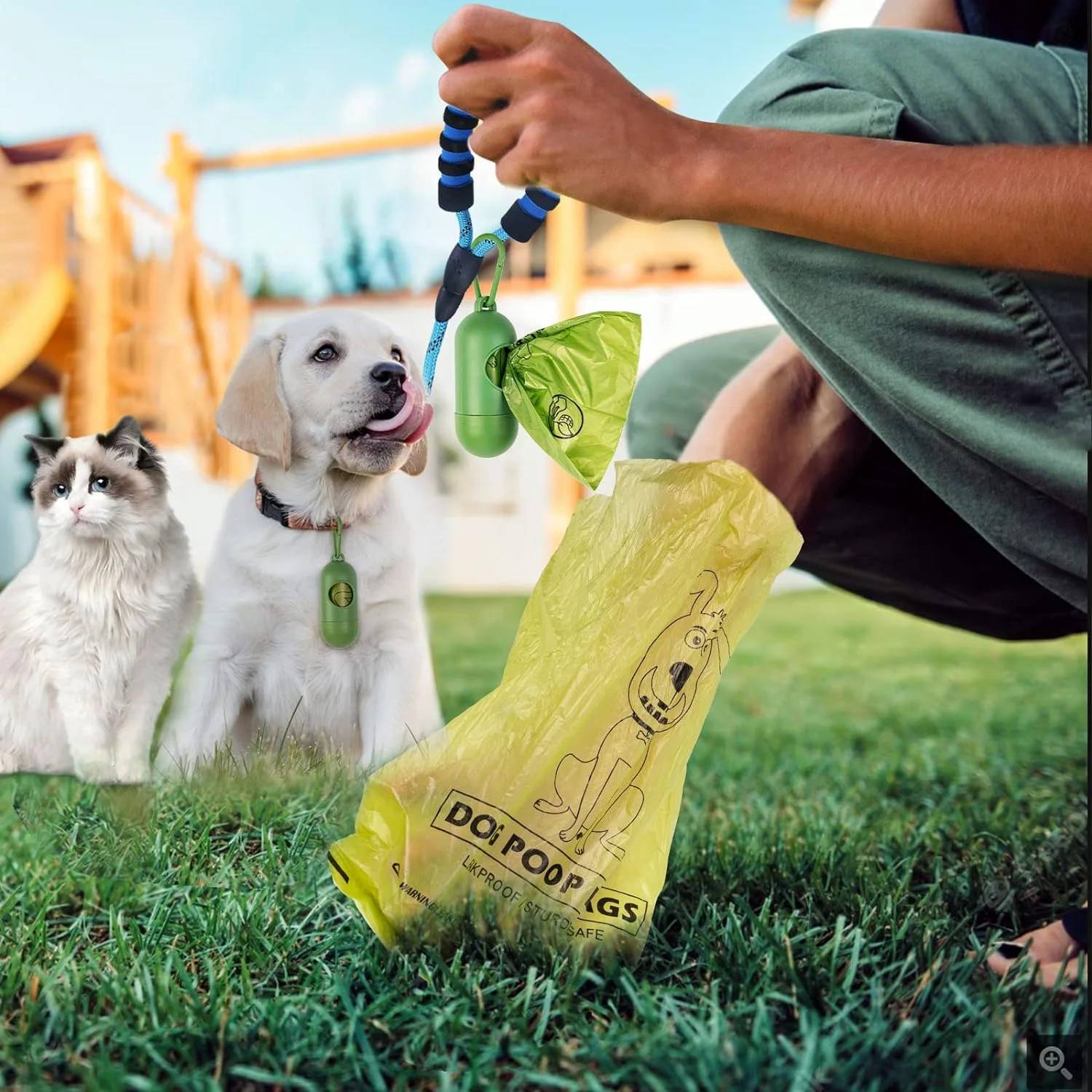 Just tear off a bag, tie it up, and throw it away - no fuss, no mess, no problem! Up your poop bag game with our Pet N Pet doggie bags! They hold water for 7 days without leaking. At this size, they're perfect for any mess. Make your cleanup routine a breeze with our poop bags, complete with an easy-lift sticker. Experience leak protection with our dog waste bags! Made to be durable, these bags keep your hands free from messy mishaps while you handle your pet's business. Our dog poop bags come with a dispenser, pet waste bags to accommodate most size poop and these Juyafio dog poop bags are designed to fit most standard size dispensers.