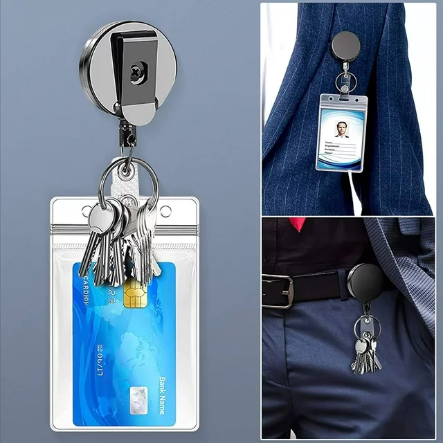 Do you often find yourself reaching for a set of keys, ID card,s or badges throughout your workday? Every time you reach for those keys & cards, the greater the chance of forgetting something or dropping something important,badge clips,retractable badge holder. With this retractable key & ID holder, you’ll never have to fumble through your pockets for what you need! With your keys & badges securely attached, you do not need to worry about misplacing important personal items.

2-in-1 Heavy Duty Badge Holder,retractable badge holder

We designed the key ring attachment and Badge buckle for the retractable badge reel, which are used to carry keys,badge reels retractable,keychains for keys,id badge holder, badge holders, ID cards, etc. This excellent 2-in1 combination will always be your perfect choice!