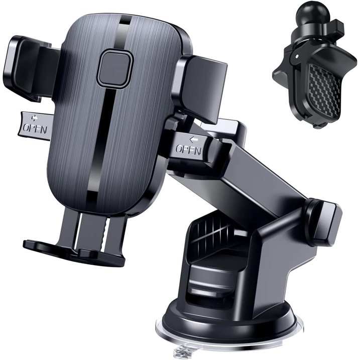 ⭕ Juyafio Versatile Car Phone Mount Universal Fit,Easy Install,Durable Ideal for iPhone 13,12,11, Samsung Galaxy S20+ More Perfect for Road Trips & Commutes Great for Busy Individuals & Tech Enthusiasts, Black

⭕ Hold the phone! Keep your favorite sidekick within eyesight at all times with our item. Car Window or Dash Phone Mount. The mount is simple to use, simply attach to your window or dash for the best view. The suction cup mount is sturdy and trustworthy to make sure you can stay safe out on the road! You will never have to worry about your phone flying around while you're driving ever again. Simple, safe, and smart… but keep your eyes on the road! Car Window or Dash Phone Mount.

Features：
🔥Three-in-one phone holder for car
🔥Strong Adhesive Suction
🔥Easy operation, strong compatibility
🔥360°view angle available
🔥Perfect protection, best design

Package Dimensions: 6.22 x 3.86 x 2.83 inches
Item Weight: 7.8 ounces
Packing listing: 1x Car Phone Holder