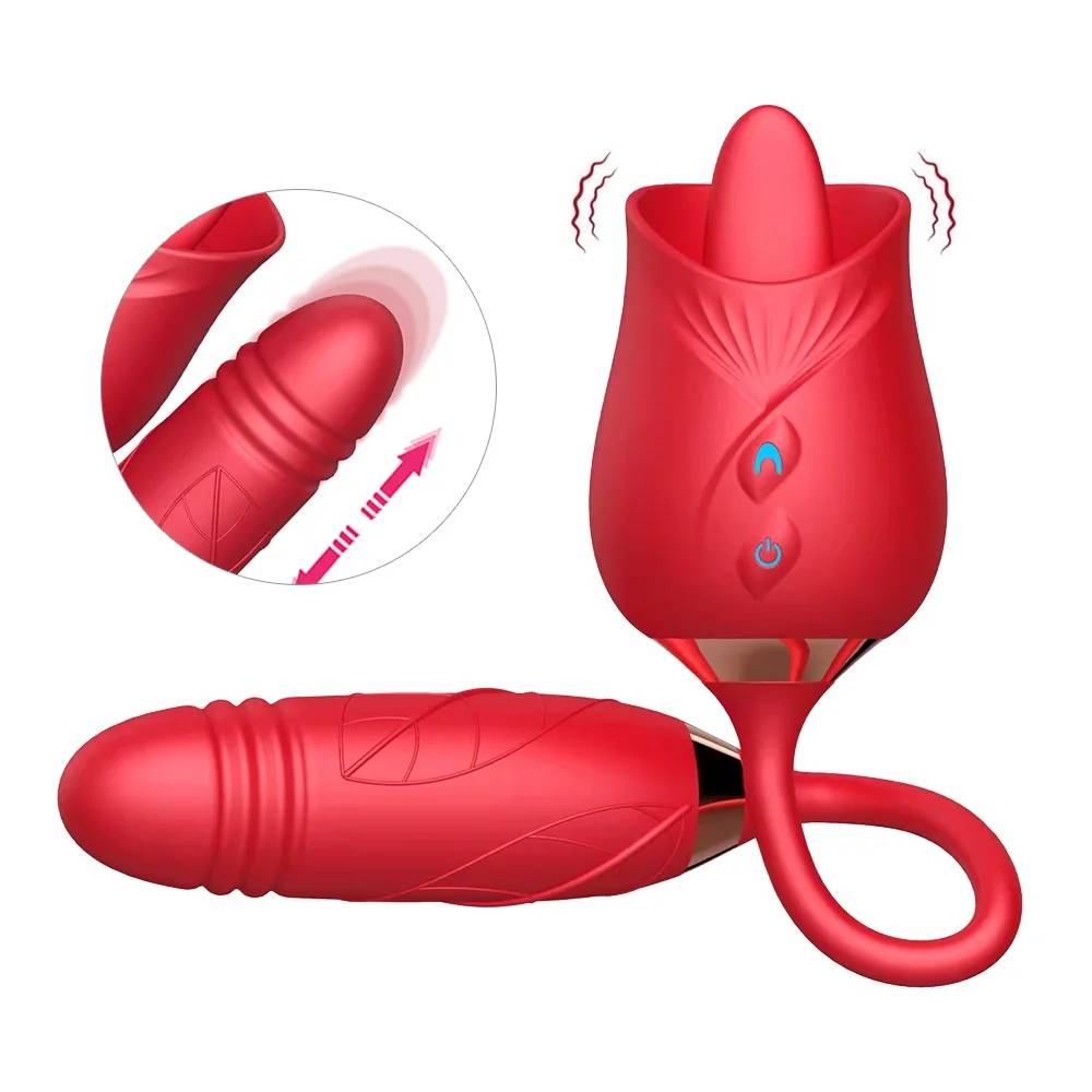 2 in 1 Rose Toy Vibrato with Thrusting Vibrating , Sex Toys for Women , Sex Toys - Vibrating Massager for Adults.

Flexible and soft, give you unprecedented pleasure.

Specification:

☻Material: Silicone + ABS

☻Frequency: 10 Kinds Strong Vibration Mode

☻Charging: USB Charging

☻Waterproof: IPX7

☻Color: Red

☻Charge: UBS  charging

☻Noise level: <40dB

☻Size:Total length: 317mm/12.48in

Rose width: 53mm/2.08in, rose length: 85.33mm/3.34in

Vibrating egg width: 30.51mm/1.2in, vibrating egg length: 102.73mm/4.0in

Net weight: 200g/7.05oz