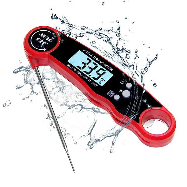 ✅ The cooking thermometer takes the temperature in a little as 2 seconds and is accurate to ±1°C(1.8℉) degrees with a wide range of -58℉~572℉（-50°C~300°C).
✅ With professional IP67 rated waterproof design, thermapen thermometer can be washed under running water without fear! Incredible waterproof performance makes it easier to clean.
✅ Easy Storage & Built-in Magnet, the wireless meat thermometer has built-in magnet and a hanging hole with bottle opener function.
✅ The LCD digital meat thermometer is perfect for indoor/outdoor cooking, grilling, BBQ and more. No matter what you're cooking, this instant read meat thermometer is the best assistant for you.
Packing list:
1x Food Thermometer
1x Manual Book
1x Battary